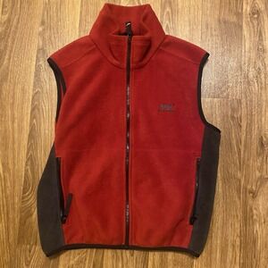 Helly Hansen Vest‎ Jacket Adult Small Red Full Zip Fleece Pockets Logo